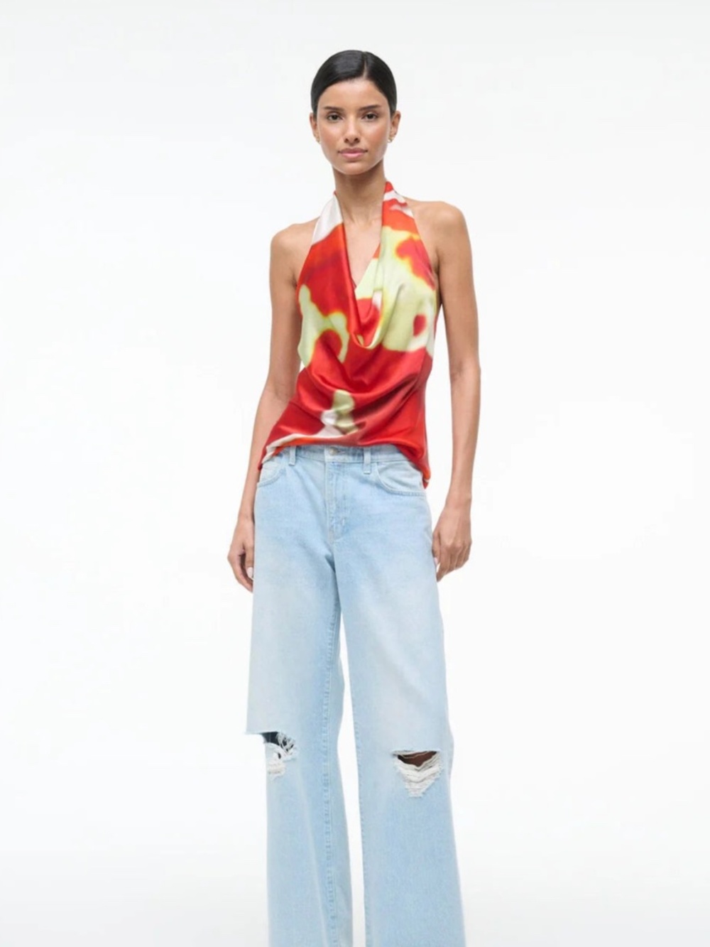 Liora Silk Top ~ Red Zone